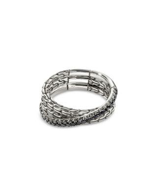 Sterling Silver JH Essentials Black Sapphire Pav&eacute; Crossover Statement Ring by JOHN HARDY