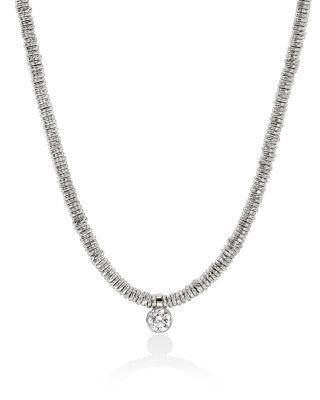 Sterling Silver JH Lovestruck™ Lab Grown Diamond Solitaire Bezel Heishi Bead Pendant Necklace by JOHN HARDY