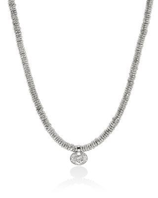 Sterling Silver JH Lovestruck™ Lab Grown Diamond Solitaire Bezel Heishi Bead Pendant Necklace by JOHN HARDY