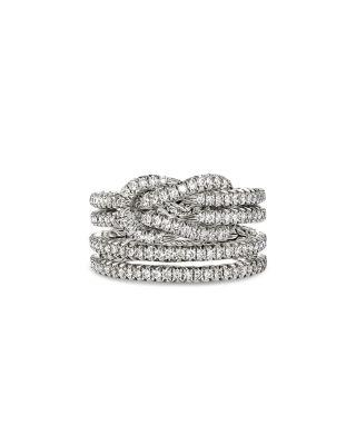 Sterling Silver Love Knot Diamond Multirow Ring by JOHN HARDY