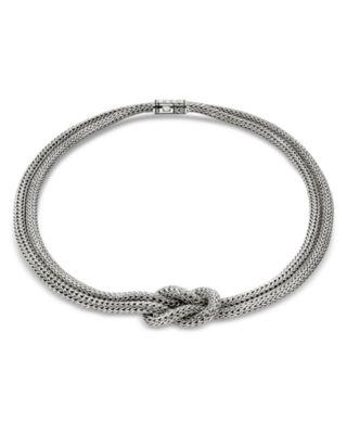 Sterling Silver Love Knot Double Woven Chain Statement Necklace by JOHN HARDY