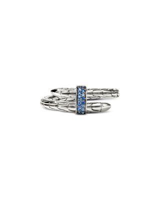 Sterling Silver Spear Blue Sapphire Coil Ring by JOHN HARDY