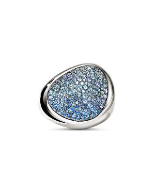 Sterling Silver Surf Multi Blue Gemstone Ombr&eacute; Pebble Ring by JOHN HARDY