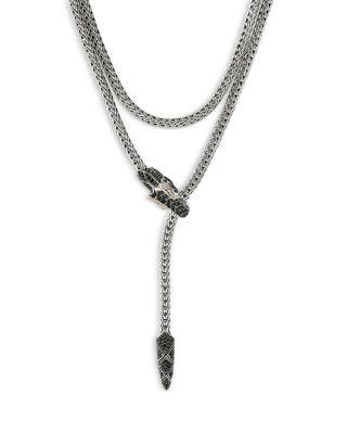 Sterling Silver & 14K Gold Naga Mixed Stone Lariat Necklace by JOHN HARDY