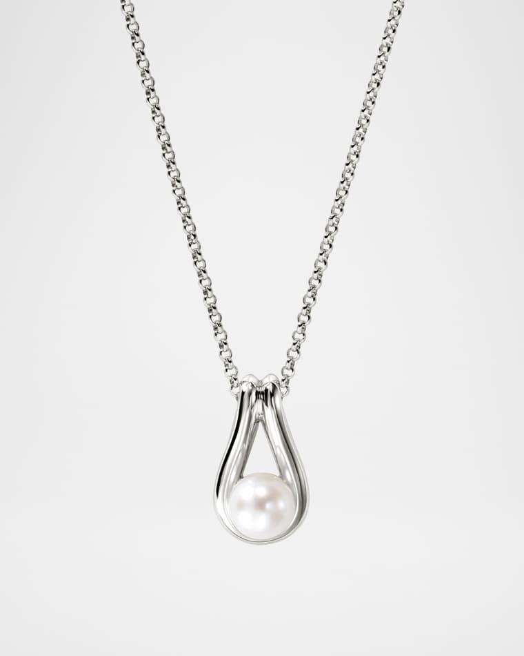 Surf Sterling Silver Pearl Pendant Necklace, 2mm, 20"L by JOHN HARDY