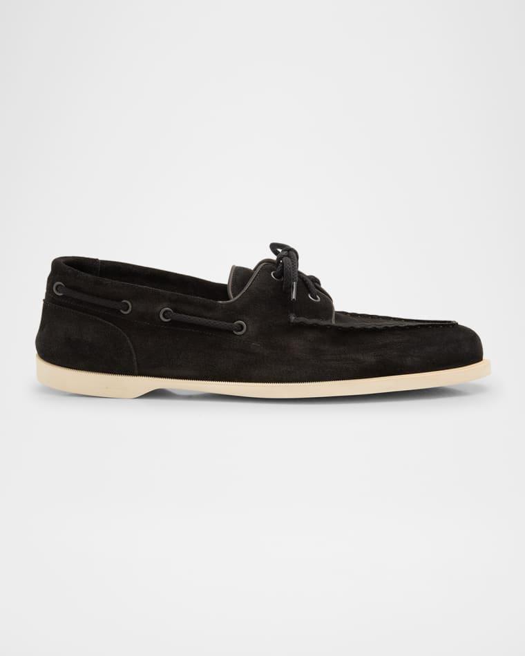 Men's Foil Suede Boat Shoes by JOHN LOBB