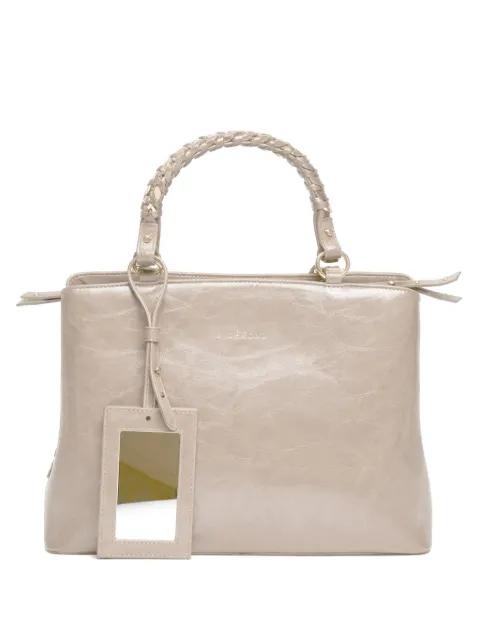 braided-handle leather tote bag by JOHN RICHMOND