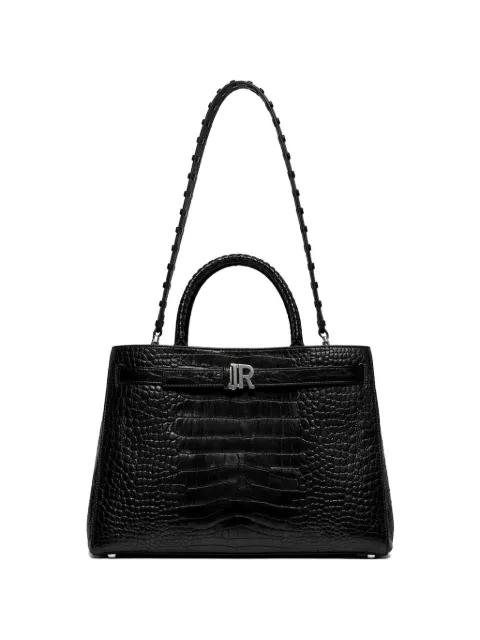 croc-effect logo-plaque tote bag by JOHN RICHMOND