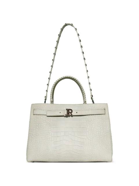 croc-effect studded tote bag by JOHN RICHMOND