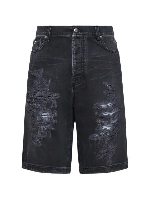 distressed denim shorts by JOHN RICHMOND