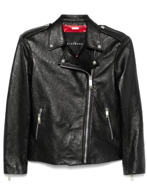 embossed biker jacket by JOHN RICHMOND