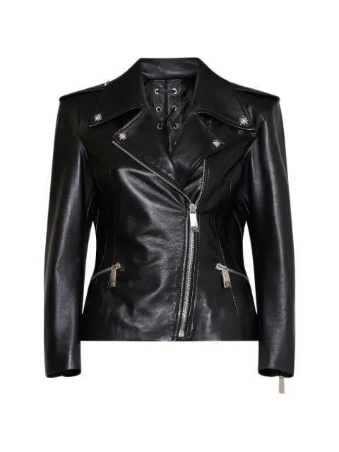 lace-up biker jacket by JOHN RICHMOND