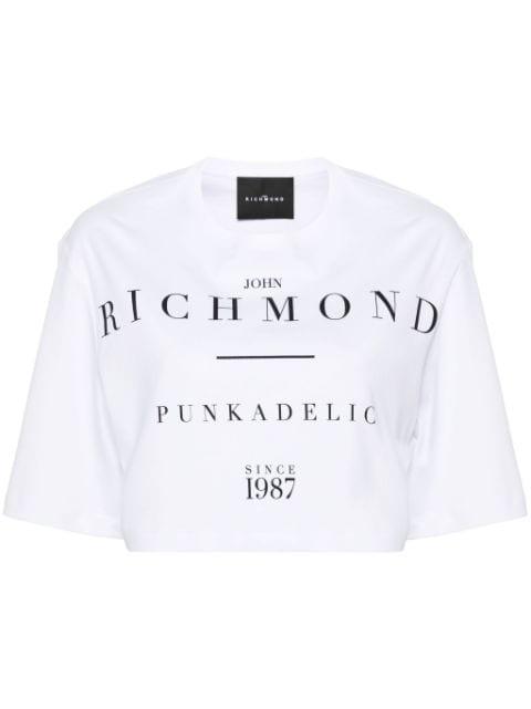 logo-print cropped T-shirt by JOHN RICHMOND
