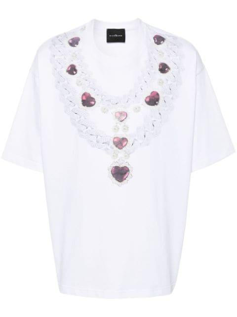 necklace-print cotton T-shirt by JOHN RICHMOND
