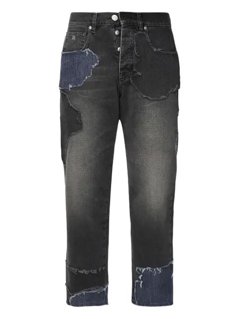 patchwork frayed jeans by JOHN RICHMOND