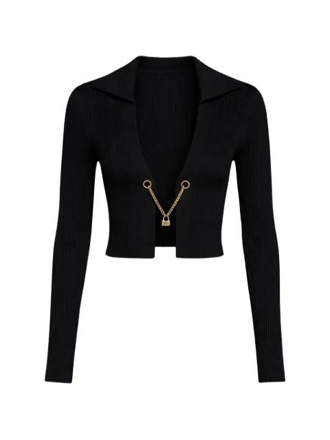 ribbed-knit chain-link cardigan by JOHN RICHMOND