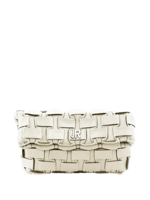 woven-design logo-plaque clutch bag by JOHN RICHMOND