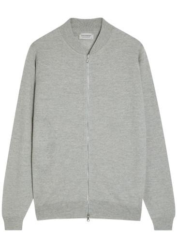 16.Singular fine-knit merino wool bomber jacket by JOHN SMEDLEY