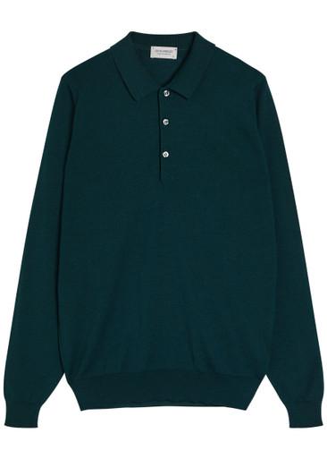 Belper merino wool polo shirt by JOHN SMEDLEY