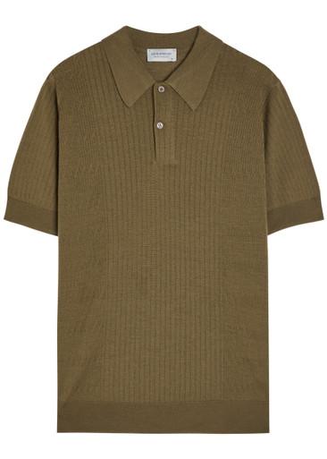 Croall ribbed merino wool polo shirt by JOHN SMEDLEY
