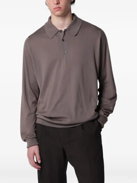 Finchley long-sleeve polo shirt by JOHN SMEDLEY
