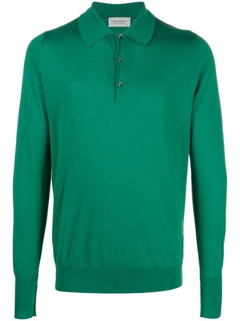 Finchley long-sleeved polo shirt by JOHN SMEDLEY