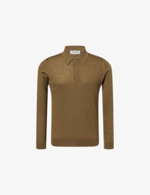 Hodson Ribbed Merino-Wool Polo Jumper by JOHN SMEDLEY