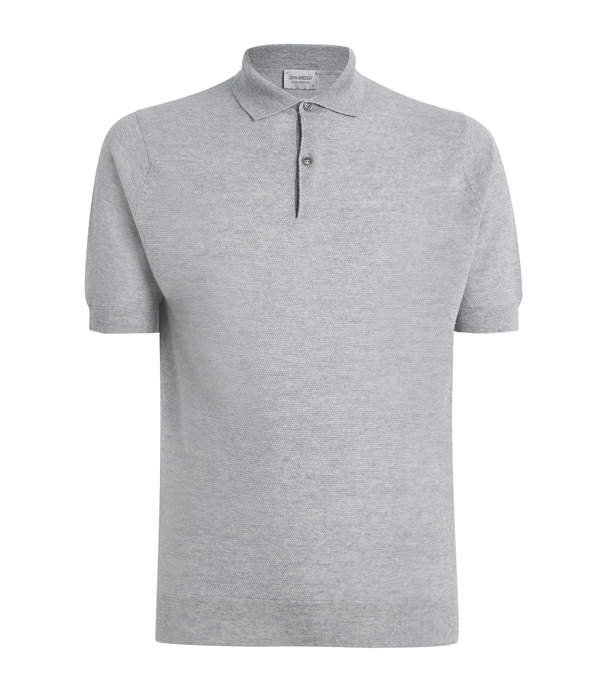 John Smedley Merino Wool Textured Polo Shirt by JOHN SMEDLEY