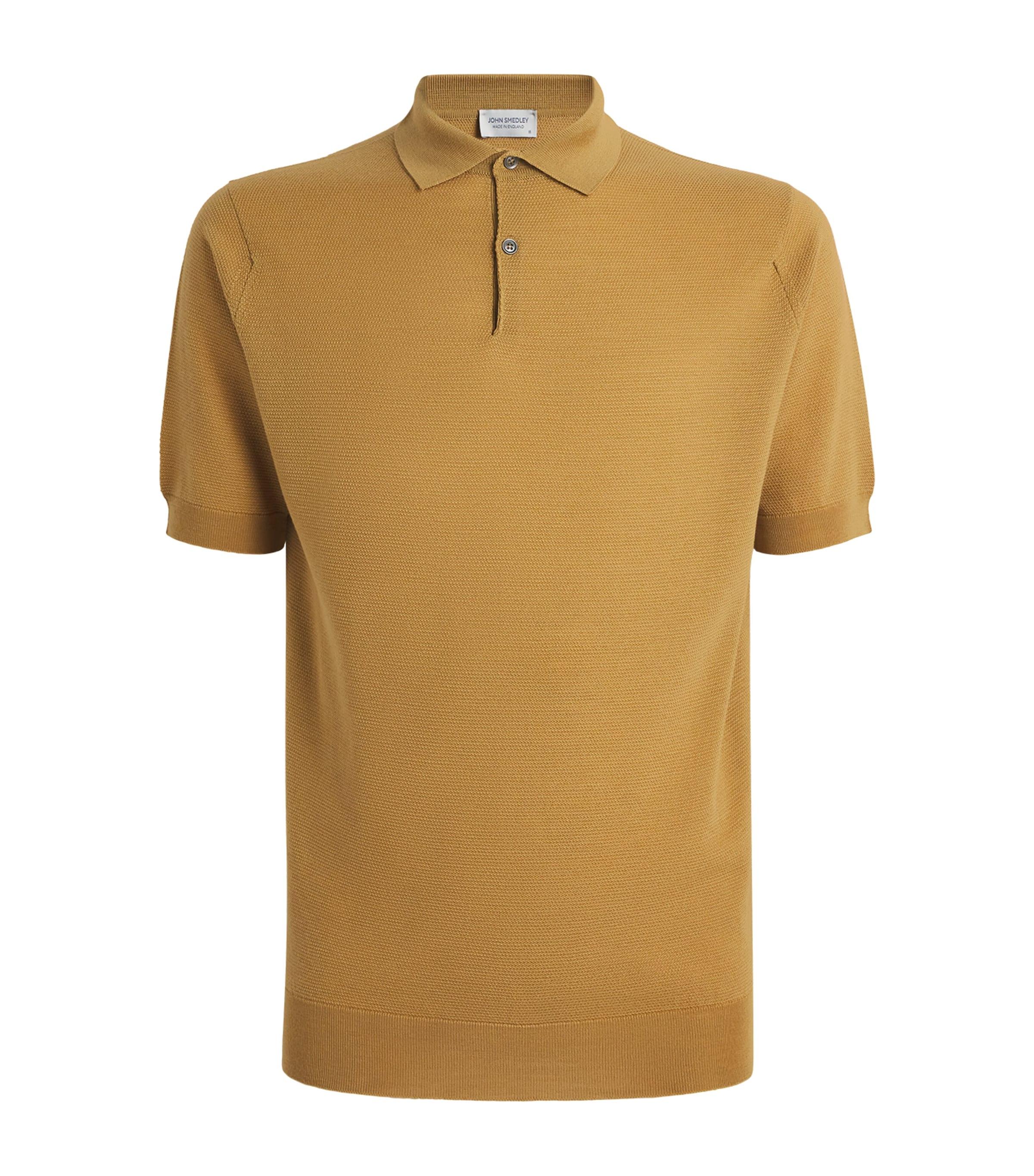 John Smedley Merino Wool Textured Polo Shirt by JOHN SMEDLEY