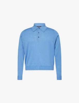 John Smedley X Bill Nighy Long-Sleeve Merino Wool Polo Shirt by JOHN SMEDLEY