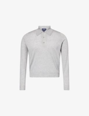 John Smedley X Bill Nighy Long-Sleeve Merino Wool Polo Shirt by JOHN SMEDLEY