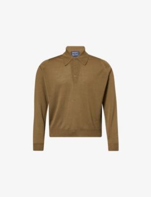 John Smedley X Bill Nighy Long-Sleeve Merino Wool Polo Shirt by JOHN SMEDLEY
