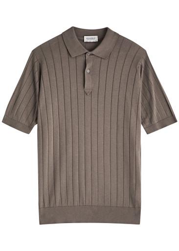 Leeshaw ribbed cotton polo shirt by JOHN SMEDLEY