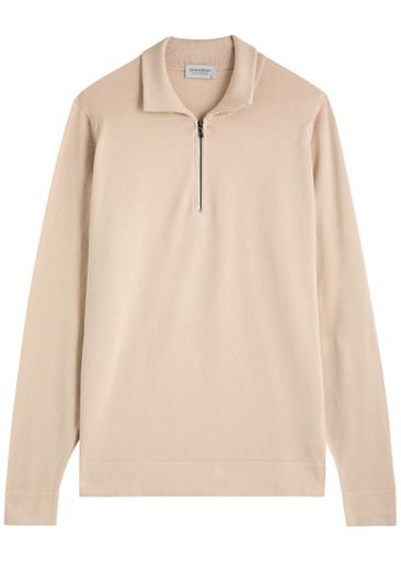 Leith half-zip cotton jumper by JOHN SMEDLEY