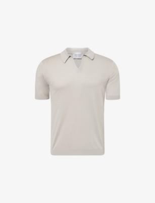 Noah Sea Island Open-Collar Cotton Polo Top by JOHN SMEDLEY