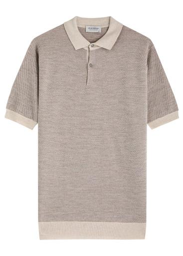 Textured wool polo shirt by JOHN SMEDLEY