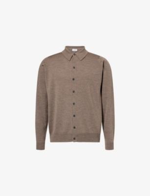 Tibor Long-Sleeve Merino-Wool Polo Shirt by JOHN SMEDLEY