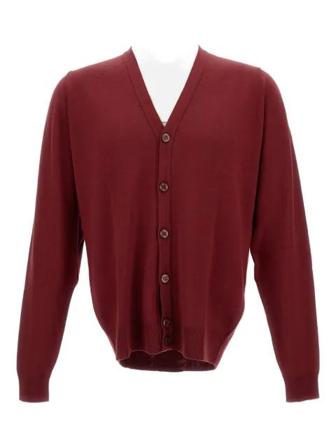 V-neck button-up cardigan by JOHN SMEDLEY