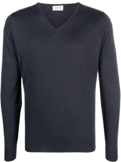 V-neck long-sleeved jumper by JOHN SMEDLEY