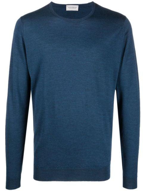 fine-knit ribbed-trim jumper by JOHN SMEDLEY