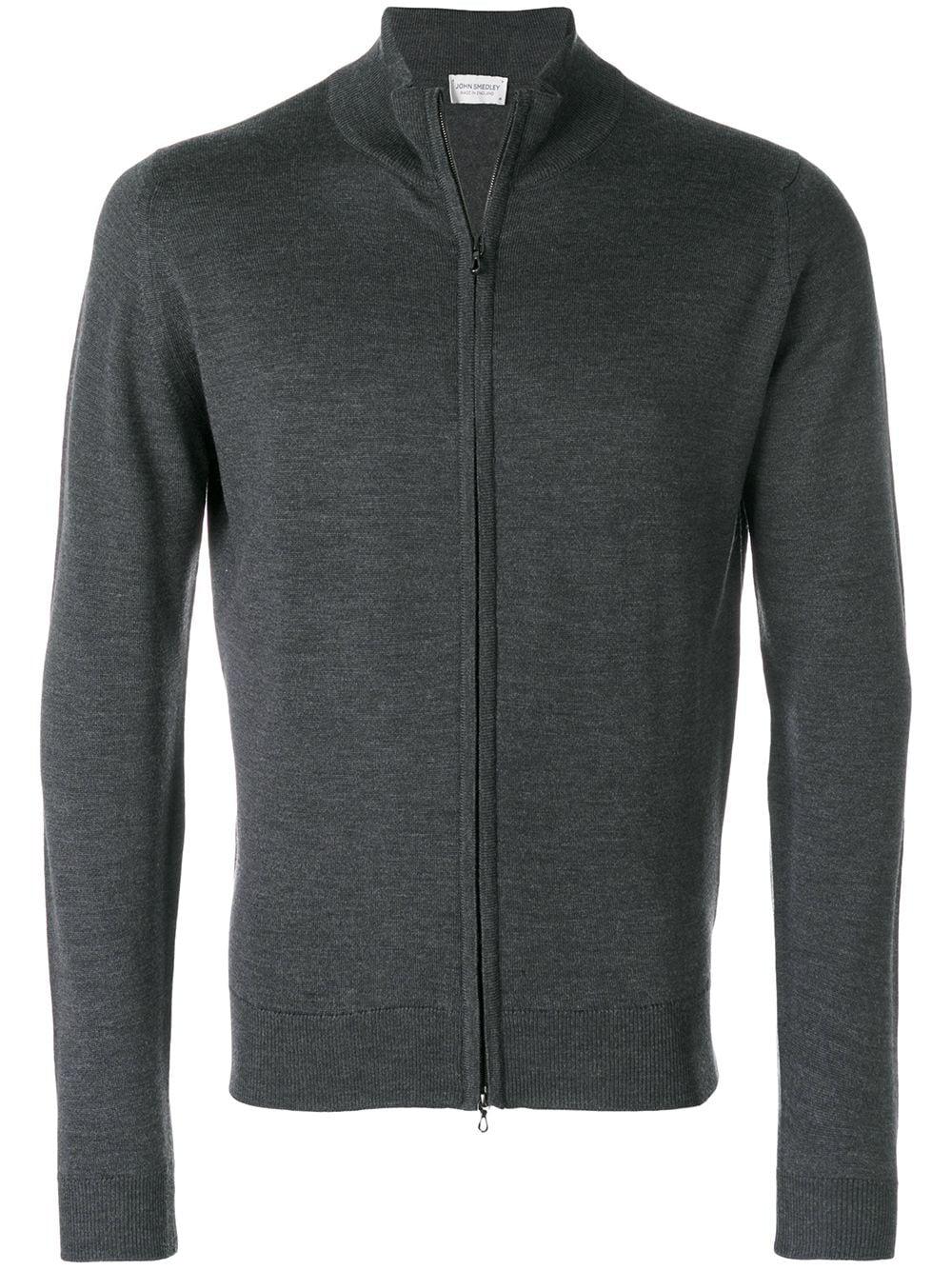 high neck zipped cardigan by JOHN SMEDLEY