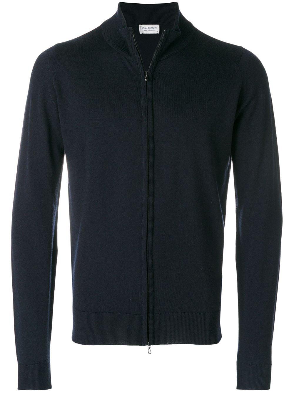 high-neck zipped cardigan by JOHN SMEDLEY