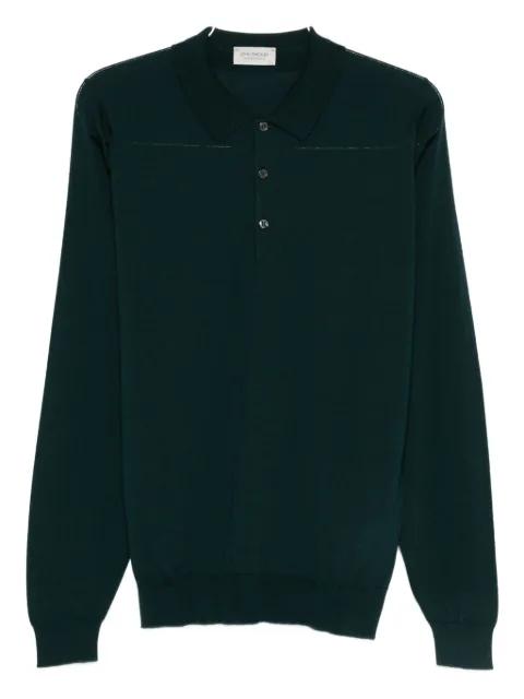 long-sleeve polo shirt by JOHN SMEDLEY