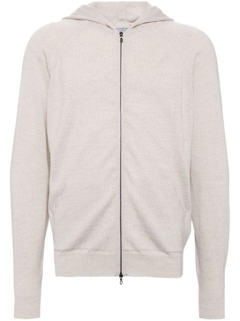 merino zipped hoodie by JOHN SMEDLEY