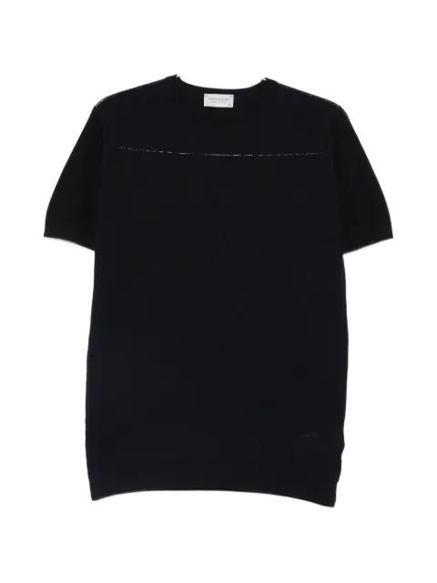 pique-knit ribbed-trim T-shirt by JOHN SMEDLEY