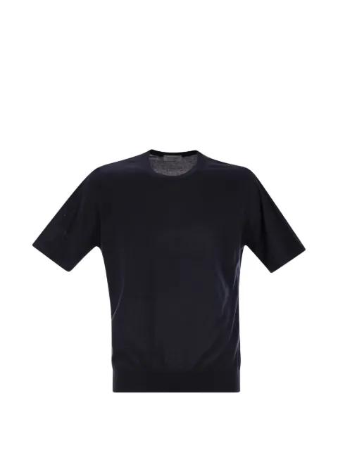 ribbed hem crew neck T-shirt by JOHN SMEDLEY