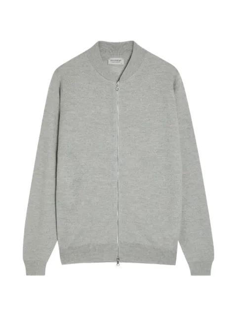 zip-up cardigan by JOHN SMEDLEY