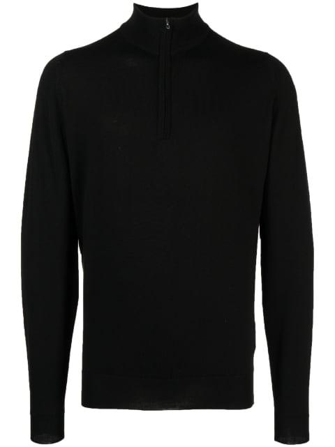 zip-up wool sweatshirt by JOHN SMEDLEY