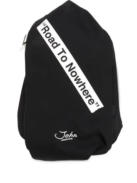 road to nowhere print backpack by JOHN UNDERCOVER