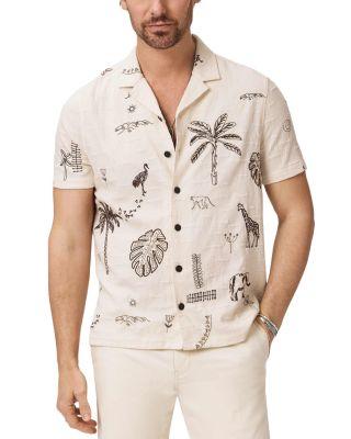 Beeston Short Sleeve Camp Collar Shirt With Safari Daytime Embroidery by JOHN VARVATOS